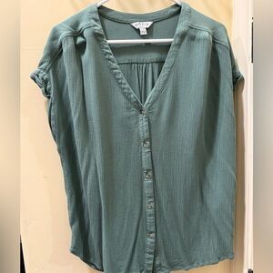 Orvis Women's Teal Button-Up Blouse